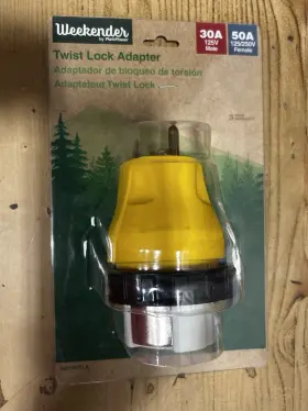 3050rvtla Weekender Twist Lock Adapter 30a/50a 125/250v
