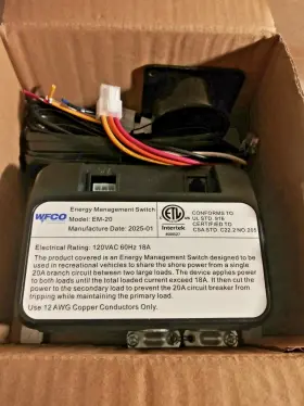 Em-20 Wfco Energy Management Switch 20 Amp / New Missing 1 Screw On Clamp