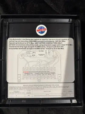 T-57-r Wfco 50-amp Shore/ Generator Automatic Transfer Switch - Plastic #2