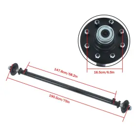 Ea1618050su Wflnhb 8 Lug-6.5 Inch 58 70 Spring Center 75 85 Hub Face For 7000lbs Trailer Axle