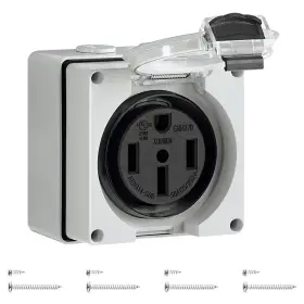 H66ob06 Wilawels 50 Amp Rv Power Outlet Box 125v/250v Nema 14-50r Weatherproof Electr