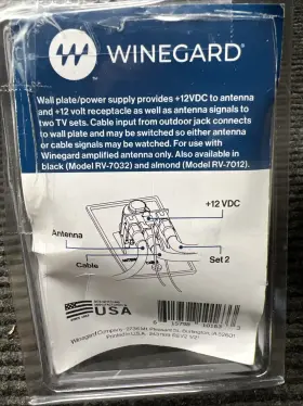 Rv-7032 Winegard Rv-7012 Rv Wall Plate Amplifier Power Supply 12 Vdc Motorhome Rv-7032 Winegard Rv-7012 Rv Wall Plate Amplifier Power Supply 12 Vdc Motorhome
