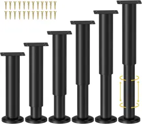 Wlr023 Wlrrcwdttc 6 Pcs Adjustable Height Bed Support Legs For 7.08-12.2 Inch 6pcs Black