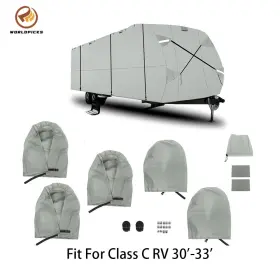 Wp4889880 Worldpicks Travel Trailer Cover 4-ply Windproofrv 30ft-33ft Waterproof Camper