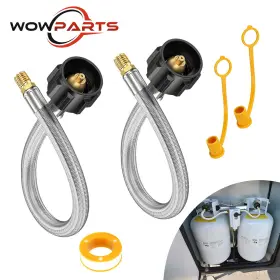 Qcc1 Wowpartspro 616361646155 2pcs 15 Inch Rv Pigtail Propane Gas Hose Tank Connector Camper With 1/4 Male Npt
