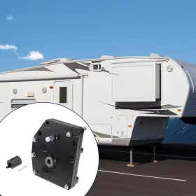 X Autohaux 766549136210 1 Set Rv Fifth Wheel Power Landing Gear Box For Trailer Durable Metal Black