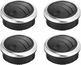 A21072900ux0476 X Autohaux 4pcs Round Ac Air Outlet Vent Louvered Black Silver Tone A21072900ux0476 X Autohaux 4pcs Round Ac Air Outlet Vent Louvered Black Silver Tone