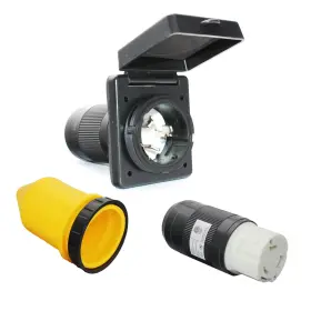 Bt0305-50a-bzu X-haibei Rv 50 Amp Power Inlet Plug Female Twist Locking Connector 125v 250v Ac Black Inl