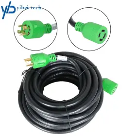 Yi193382t Yibei-tech 4 Prong 50ft 30 Amp Generator Extension Cord Nema L14-30p To L14-30r Green