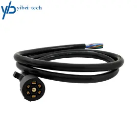 Yibei-tech Yi245175t 7 Pin Trailer Cable Cord 6/7/8/12/16ft With 7way Wire Harness Light Plug Connector