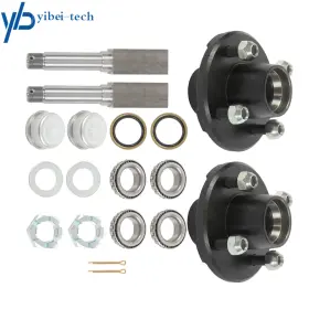 Yi303765t Yibei-tech 2 Sets 4 On Inch Trailer Hub Bearing Kit And 1-1/16 Straight Square Shaft Spindle