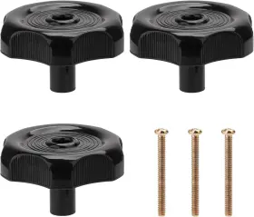 22086032 Yibeico 3-pack Black Rv Window And Vent Knobs - 1 Inch Shaft Camper Replacement Hardware