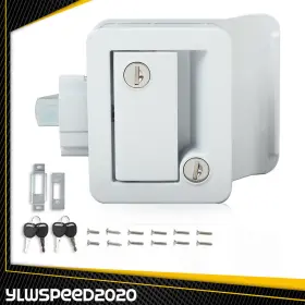 V-02etd0002awt Ylwspeed20 Rv Paddle Entry Door Lock Latch Handle Knob Deadbolt Camper Cargo Trailer White V-02etd0002awt Ylwspeed20 Rv Paddle Entry Door Lock Latch Handle Knob Deadbolt Camper Cargo Trailer White