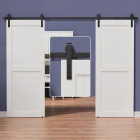 Usgcm2275do-fba Zekoo 12 Ft Barn Door Hardware Kit For Cabinet Closet Feet J Shape Usgcm2275do-fba Zekoo 12 Ft Barn Door Hardware Kit For Cabinet Closet Feet J Shape