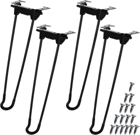 Zoeyes 613965478656 12.6 In Folding Hairpin Table Legs 4 Pcs Heavy Inches Black