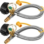 15 Inch Packs Of 2 Rv Propane Hoses With Gauge Stainless Steel Braided Camper. Fixed Price $9.99.