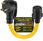 TT-30P L14-30R 30A Generator Adapter Cord 12IN 7500W Stw 10AWG Yellow Etl. Fixed Price $37.99.