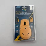 Camco Powergrip Rv Two-plug 15-AMP To Single 30-AMP Adapter Receptacle 125V. Fixed Price $26.95.