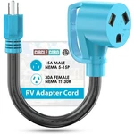 Circlecord Amp To 110 Volt Rv Adapter Cord, 15A 12 Inch, Blue. Fixed Price $23.51.