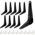 Uenhoy 10 Pack Black Shelf Brackets 4 X 3 Inch Metal Floating .... Fixed Price $14.44.