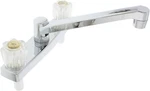 Road & Home Chrome Double Handle Low-arc Kitchen Faucet With Deck Plate RVP121. Fixed Price $21.21.