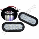 2 White 6" Oval Trailer Lights 10 Stop Turn Tail Truck Sealed Grommet Plug. Fixed Price $13.19.