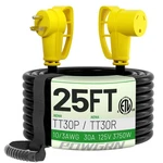 Powgrn Amp Rv Extension Cord 25FT 10/3 Stw TT30P To TT30R Waterproof. Fixed Price $47.34.