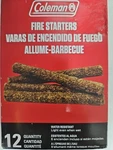 Coleman Firestarter Sticks 12 Pack Water Resistant Light Even When Wet. Fixed Price $13.93.