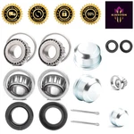 Smooth-running 3/4'' Axle Bearing Kit LM11949/LM11910, Dust Covers Configured. Fixed Price $35.99.