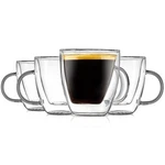 Nutrichef NGCOF44 5.2 Oz Double Walled Glass Coffee Mugs With Handle (set 4). Fixed Price $19.99.