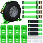 4 Pack Etrack Atv Rzr Utv Wheel Chock Tie Down Straps Towing Trailer Tire. Fixed Price $98.96.