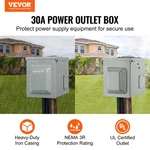 Vevor 30 Amp Rv Power Outlet Box, 125/250 Volt, Enclosed Lockable Outdoor Rec. Fixed Price $47.90.
