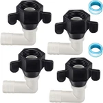 Dreyoo 1/2 X 14 Npt Barb Elbow And Inch, Black, White. Fixed Price $18.99.