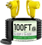 50 Amp Rv/ev Extension Cord 100 Ft Outdoor With Grip Handle, Flexible Heavy.... Fixed Price $167.13.