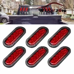 (6) 6" Oval 10 Led Trailer Truck Submersible Stop/turn/tail Light W/grommet Red. Fixed Price $41.74.