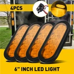 4 Amber Trailer 6" Oval Truck Lights Sealed Stop Turn Tail Marine Waterproof. Fixed Price $37.99.