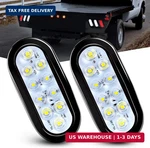 Nilight 6 Inch Oval White Trailer Tail Lights 2PCS 10 Led W/flush Mount Grommets. Fixed Price $29.25.