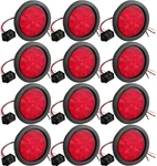 12 Pcs 4 Inch Round Led Trailer Tail Lights, 10 Marker Red. Fixed Price $93.00.