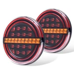 Mictuning 2PC 5.3" Round Led Trailer Light Brake Lamp Drl Flow Amber Turn Signal. Fixed Price $44.99.