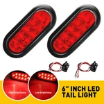 2 Red 6" Oval Trailer Lights 10LED Stop Turn Tail Truck Sealed Grommet Plug IP67. Fixed Price $19.94.