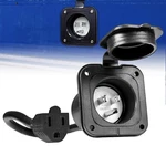 Nema 5-15 15A Flanged Inlet Shore Power Receptacle W/ 16" Extension Cord For Rv. Fixed Price $14.99.