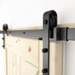 Skysen 6FT Sliding Barn Door Hardware Kit Black J Shape Track, Heavy Duty. Fixed Price $32.99.