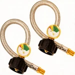 Shinestar Pack 12IN Braided Rv Propane Pigtail Hose With Gauge 1/4 Npt QCC1. Fixed Price $27.69.