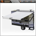 Weatherproof Vinyl Rv Awning Fabric Replacement 22FT 8' White Outdoor Canopy. Fixed Price $103.85.