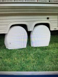 Rv Motorhome Wheel Covers, White In Color. 30"-33" Diam X 9" Width. Set Of Four. Fixed Price $40.00.