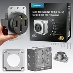 Yomiuwo Nema 14-50 Ev Outlet (surface Mount Box Included, Black. Fixed Price $50.83.