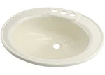 Lippert 209358 17" X 20" Oval Lavatory Sink Faucet Holes - Parchment. Fixed Price $130.98.