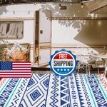 Outdoor Rugs Patio Camping Waterproof - 9X12 Plastic Straw Portable Fo. Fixed Price $74.43.