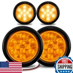 True Mods 4PC 4" Round Amber Led Trailer Tail Lights Dot Fmvss 108 Sae I6. Fixed Price $71.95.