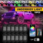 Auxito 10 Pods Rgb Led Rock Light Offroad Underbody Music App Bluetooth. Fixed Price $43.69.